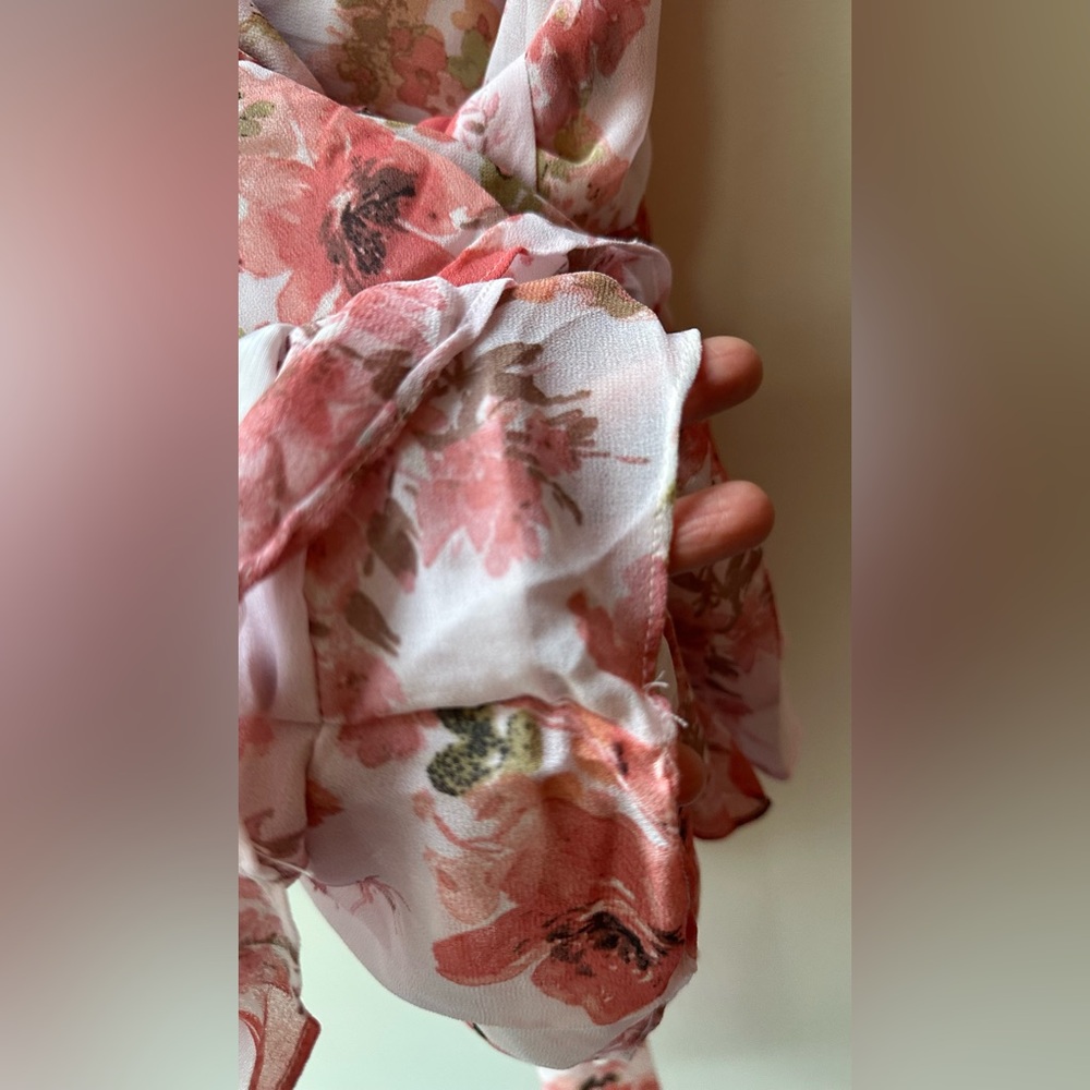 One and Only, Pink Floral Off-Shoulder Ruffle Romper, Size L | 0902 - Picture 2 of 9